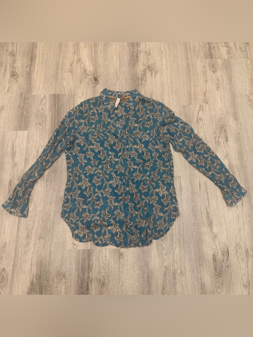 Pilcro Blue Paisley Button-Down Shirt - Picture 2 of 3